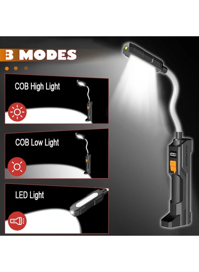 شاحن USB-C محمول باليد مصباح LED مع قاعدة مغناطيسية ورقبة قابلة للتعديل و3 أوضاع - Image 5