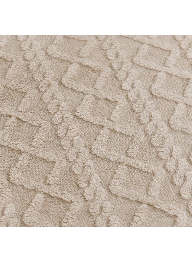 فابينني بطانية دافئة من الجاكار شيربا، مقاس سوبر كينج، 220×240 سم، بطانية سرير من الفرو الصناعي، بطانية من صوف الفلانيل، قابلة للعكس، مقاس كينج/مزدوج، بطانية دافئة وناعمة، لون بني فاتح - Image 5