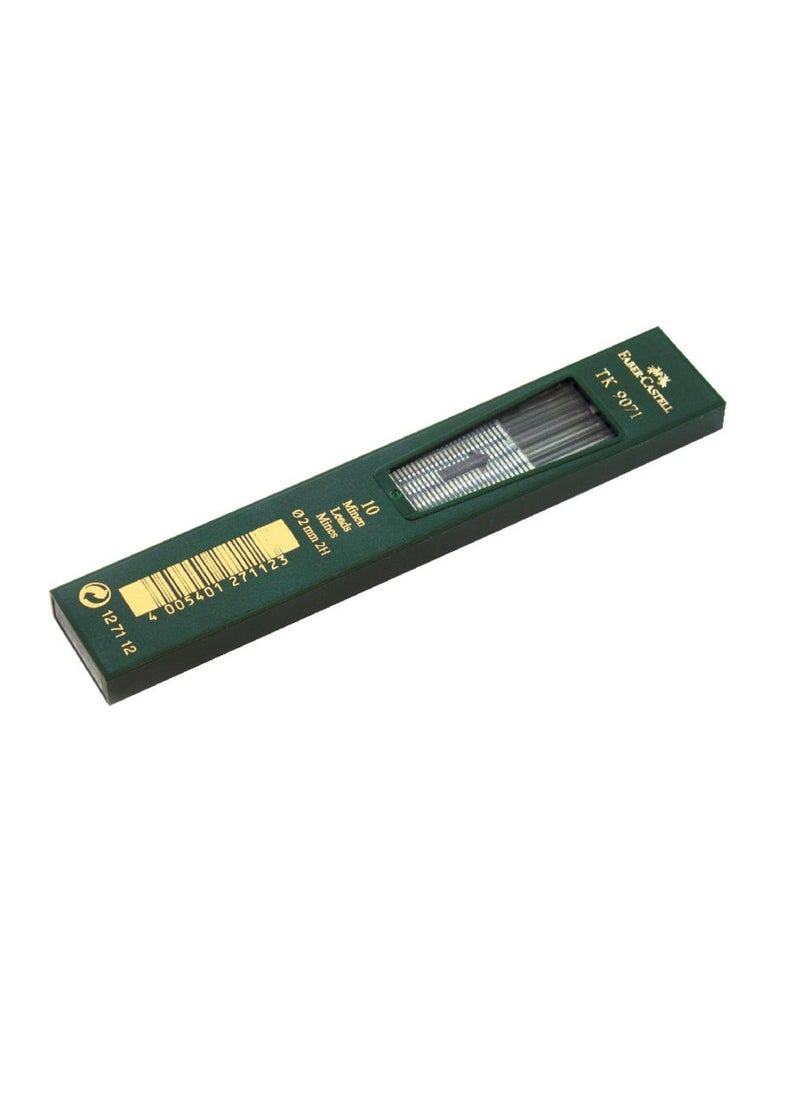 FABER-CASTELL - TK 9071 Lead Refill Black 2mm 2H 10 Leads Tube - Image 1