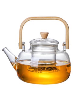 TOMSHOO Glass Teapot with Infuser,Tea Pot Stovetop Safe,Coffee Kettle with Removable Strainer,Suitable for Blooming Tea & Loose Leaf Tea Maker (teapot：900ml)  - Image 1