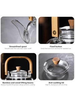 TOMSHOO Glass Teapot with Infuser,Tea Pot Stovetop Safe,Coffee Kettle with Removable Strainer,Suitable for Blooming Tea & Loose Leaf Tea Maker (teapot：900ml)  - Image 4