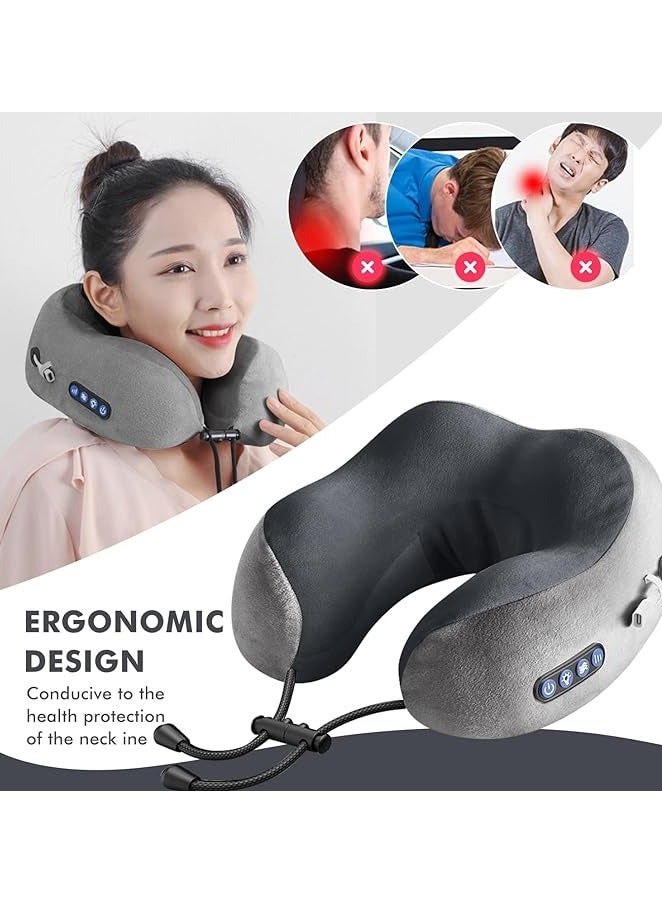 general Electric U-Shaped Massage Pillow Electric U-Shaped Neck Massage Pillow Portable Neck Massager Travel Electric Neck Massager to Relieve Deep Tissue Pain Neck Massager Infrared Treatment Mechanical - Image 2
