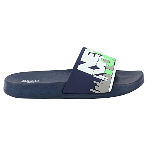 WELCOME Unisex-Child Kids Flip-Flop Soft Comfortable Indoor & Outdoor Slippers Stylish Non-Slip Slide Home Casual Chappals For Boys & Girls, K-NEWYORK-NVY_3, Navy - Image 4