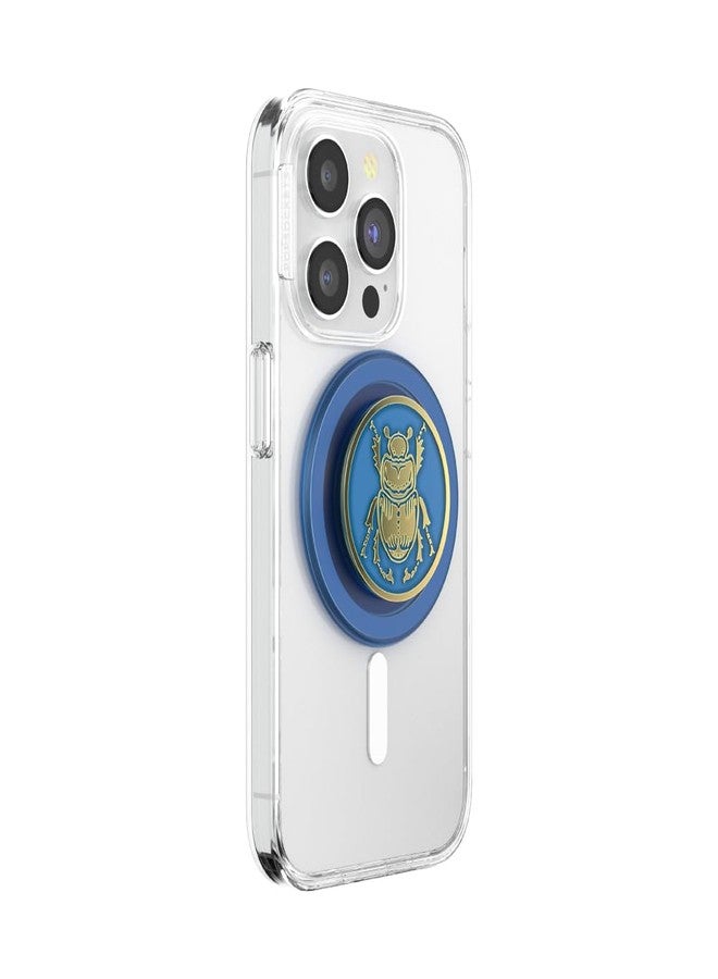 بوب سوكيتس قبضة هاتف PopSockets لـ MagSafe مع مسند، حامل مغناطيسي، جزء علوي قابل للتبديل، تثبيت آمن لحافظات iPhone MagSafe، قبضة الهاتف والجهاز اللوحي - Enamel Scarab - Image 2