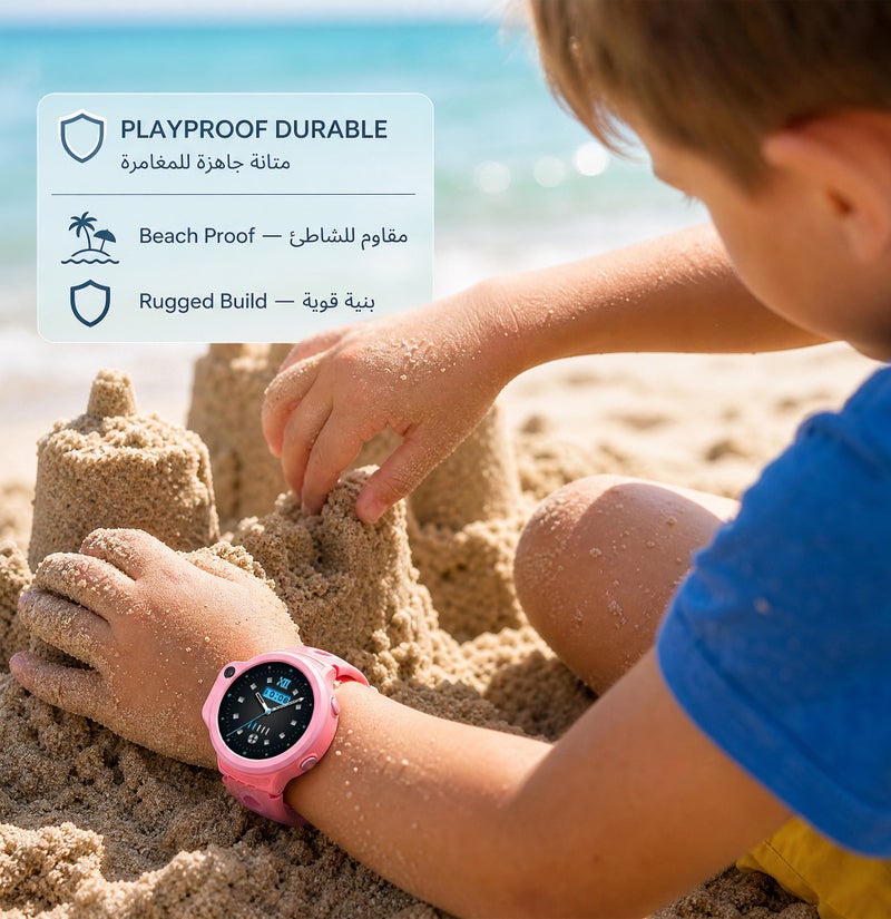 porodo Kids Smart Watch with GPS Tracker, SOS Call, Camera and Single Nano SIM Support, 1.38" TFT Display, IP67 Water Resistant, 630mAh Battery, Smartwatch for girls - Image 4