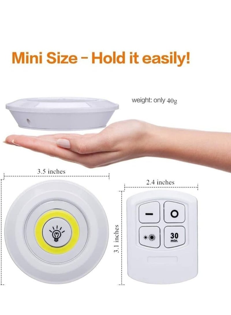 JAJEEK LED Puck Lights with Remote Control - Wireless Battery Powered Under Cabinet Lighting, Dimmable Stick-On Lights for Closet, Bedroom, Kitchen (3 Pack) - Easy Installation, Energy Efficient, Bright and Adjustable, Perfect for Home and Office Use  - Image 3