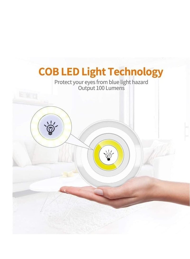 JAJEEK LED Puck Lights with Remote Control - Wireless Battery Powered Under Cabinet Lighting, Dimmable Stick-On Lights for Closet, Bedroom, Kitchen (3 Pack) - Easy Installation, Energy Efficient, Bright and Adjustable, Perfect for Home and Office Use  - Image 2