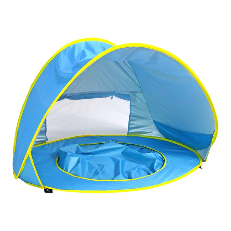 Baby Beach Tent: 190T Polyester Silver-Coated Waterproof Fabric - Uv Protection & Mini Pool Design Baby Pool Tent for Toddler Beach Outdoor Use - Image 1