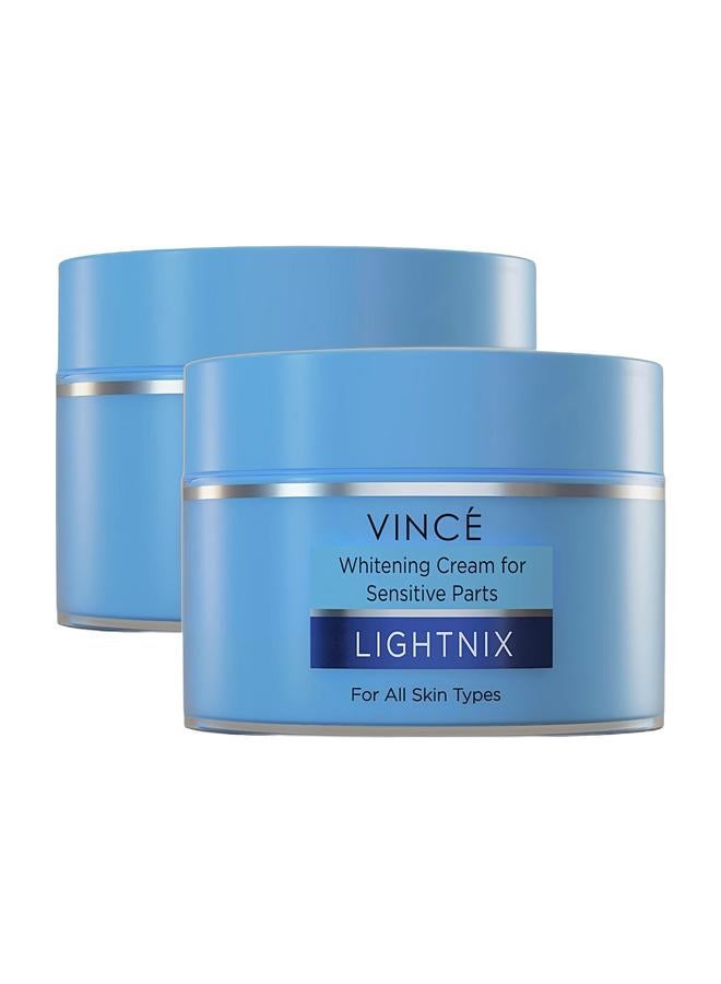 VINCE Whitening Cream for Sensitive Parts - Deal 2 – Gently Lightens and Brightens Dark Pigmented Areas – Underarms, Knees, Elbows, Neck, Inner Thighs, and More – Hydrates & Evens Skin Tone, 50ml Each - Image 1