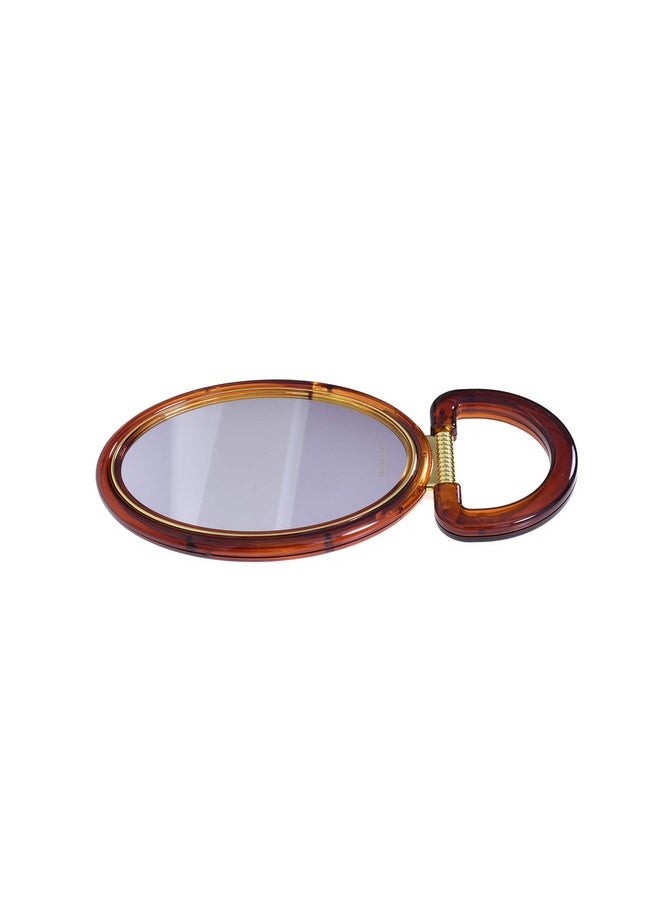 Scarlet Line - Scarlet Line Professional Series Oval Shape Small Size Double Sided Magnifying Makeup Mirror with Handle Stand for Men & Women, 16 x 8.5 x 1 cm - Image 1