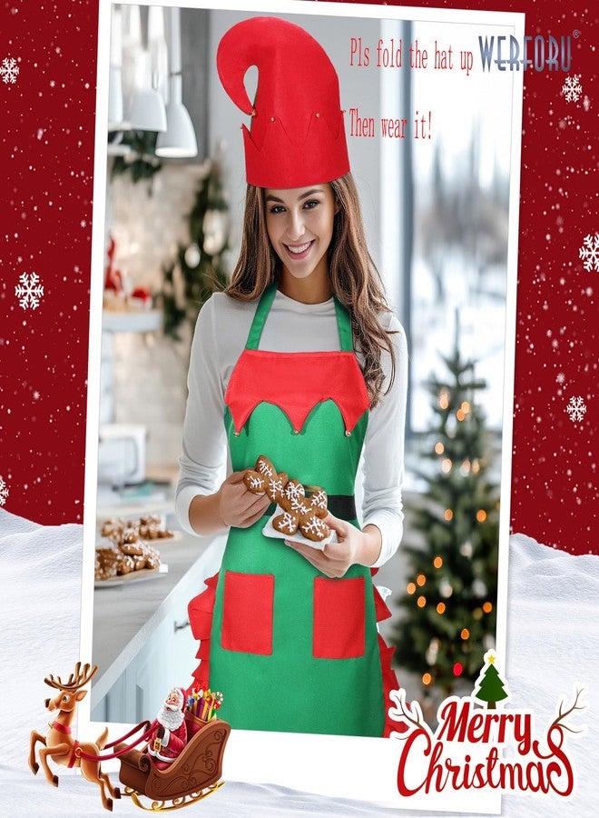 وير فور يو مريلة مطبخ نسائية من WERFORU مزودة بجيبين وقبعة - Image 3