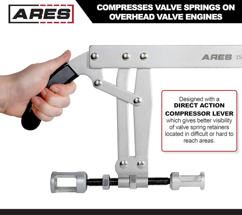 ARES 15017 - ضاغط زنبرك الصمام - يضغط زنبركات الصمام في محركات الصمامات العلوية - ذراع ضاغط الحركة المباشرة يوفر رؤية أفضل أثناء الضغط - Image 3
