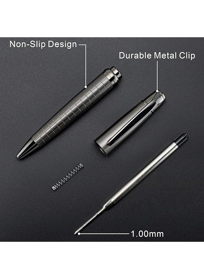 X spring Ballpoint Pens 3 Pack Black Pens Bulk Pens Metal Pen For Journaling Gift Student Business Men Workplace Elite Flight Attendants 1.0 Mm Medium Point Nice Pens - Image 4