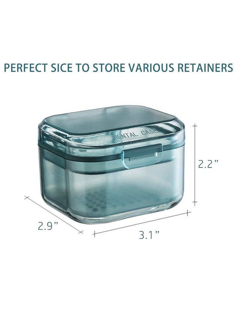 KASTWAVE Leak Proof Denture Case, Retainer Case Orthodontic Denture Cup with Strainer, with Drain Tray, for Dentures, Partial Dentures, Traditional Braces, Etc  - Image 2
