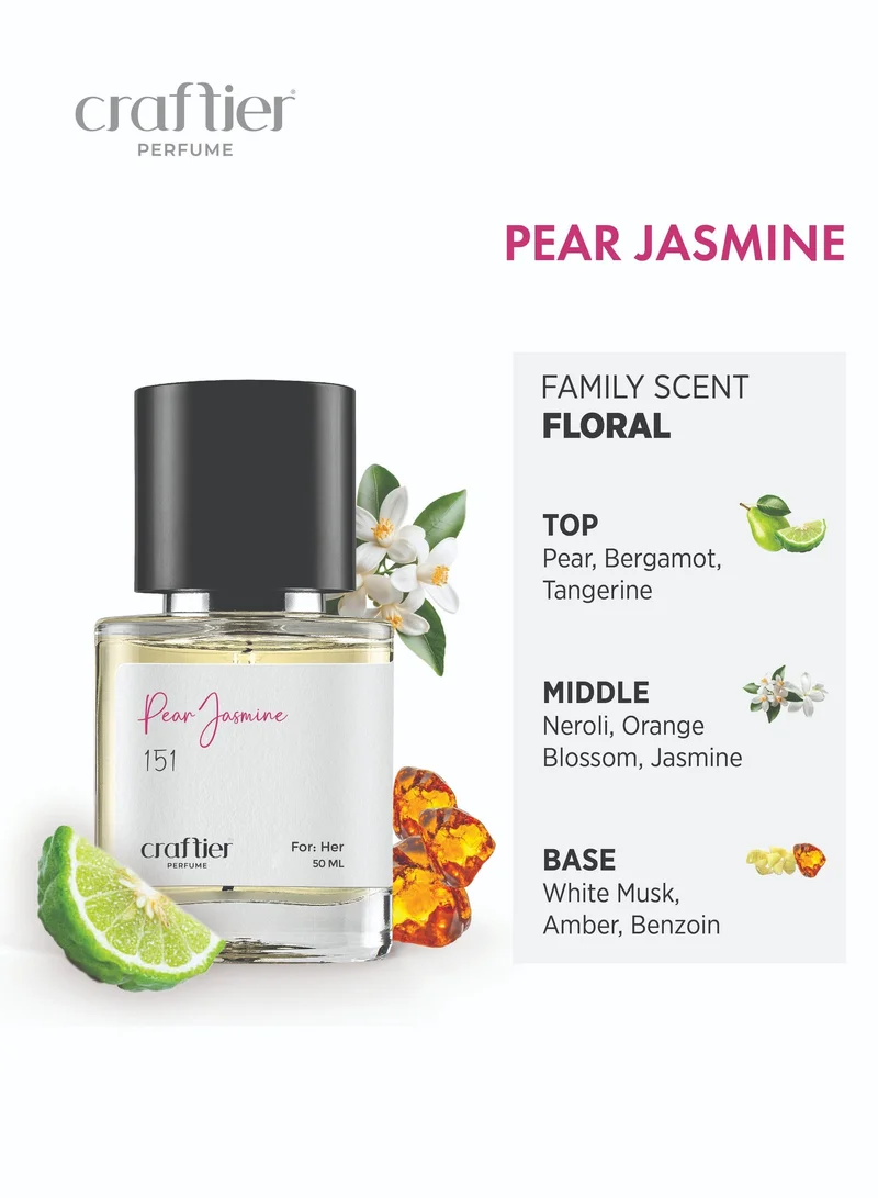 Craftier Perfume  PEAR JASMINE - Inspired of-PARADOXE, Eau De Parfum for Women - 50ml, Long Lasting Floral Fragrance Upto 16 Hrs, Travel Size Women's Perfume for Women | Best Price UAE