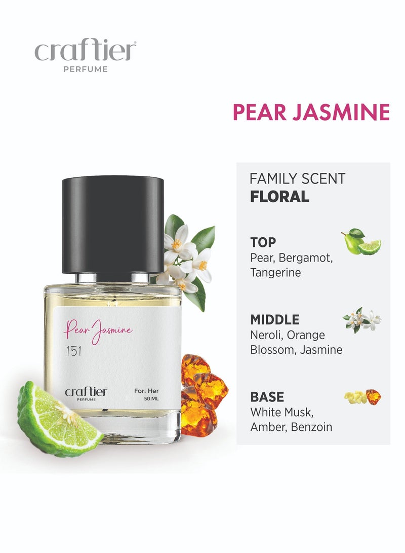 Craftier Perfume PEAR JASMINE - Inspired of-PARADOXE, Eau De Parfum for Women - 50ml, Long Lasting Floral Fragrance Upto 16 Hrs, Travel Size Women's Perfume - Image 3
