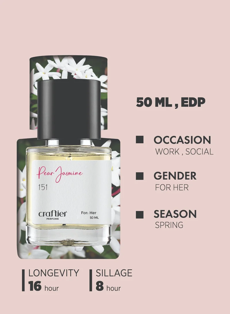 Craftier Perfume  PEAR JASMINE - Inspired of-PARADOXE, Eau De Parfum for Women - 50ml, Long Lasting Floral Fragrance Upto 16 Hrs, Travel Size Women's Perfume for Women | Best Price UAE