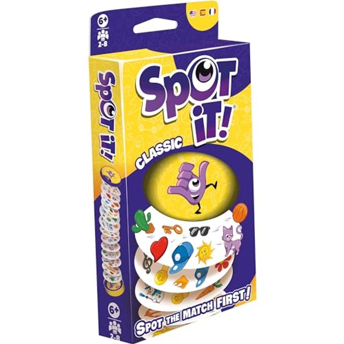 Asmodee Spot It! Classic Card Game (2024 Refresh) Eco-Blister Edition, 5-in-1 Visual Perception Game for Quick Reflexes and Family Fun, Ages 6+, 2-8 Players, 10 Minute Playtime - Image 4
