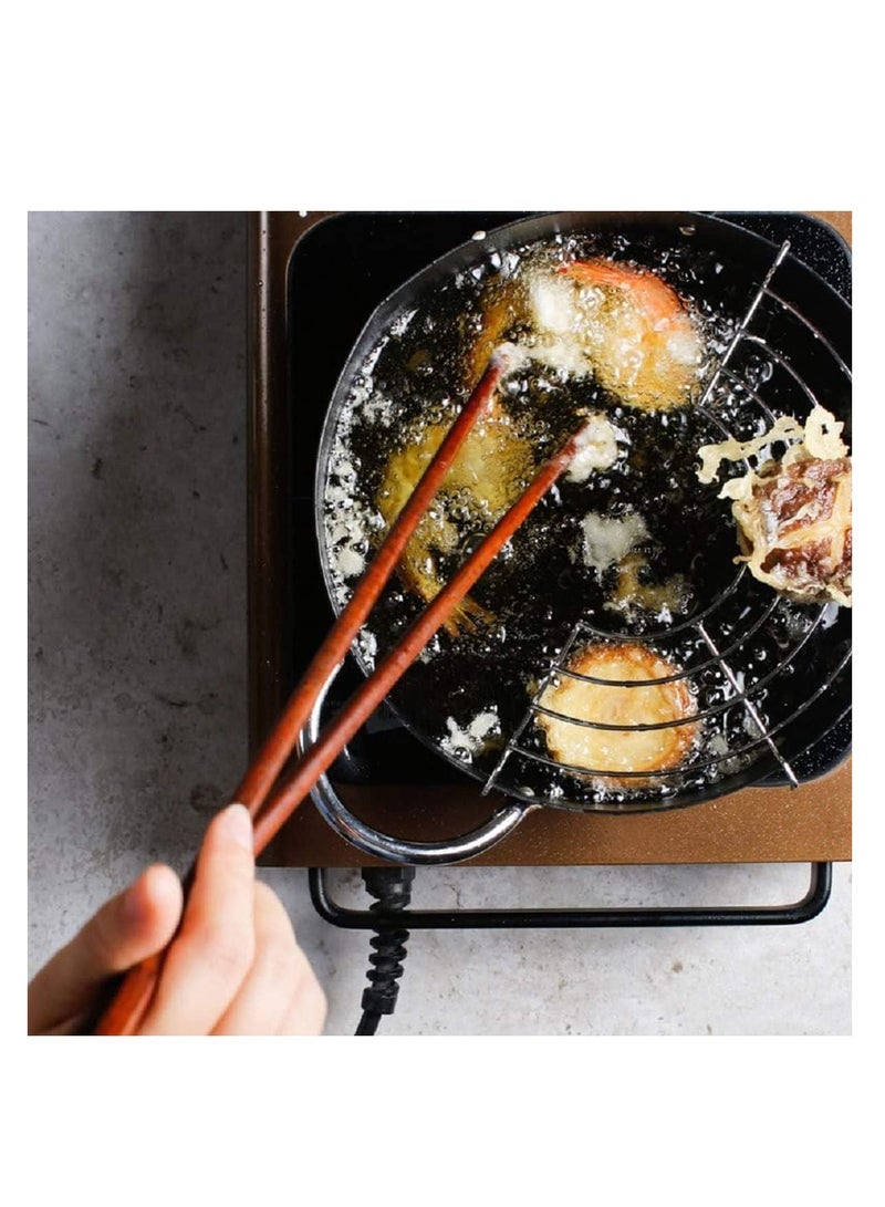 SYOSI Cooking Chopsticks Wooden Noodles Kitchen Chopsticks for Hot Pot Frying Cooking Noodle Extra Long Traditional Chinese Wooden Chopsticks Brown  - Image 5