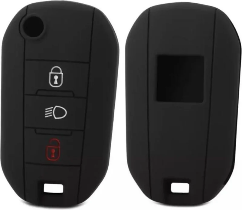 اي سي شوب Şenyıldız Aksesuar Citroen New C3 Aircross Silicone Key Protection Case Black Color Compatible Model Available in the Image