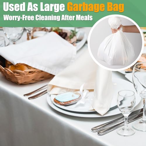 RowinsyDD 54 IN X 300 FT White Plastic Table Cover Roll with Slide Cutter, Cuts Up to 36 Rectangle 8 Feet Disposable Plastic Table Cloths, Disposable Table Cover Roll for Dinning, Parties, BBQ, Wedding, Outdoor - Image 5