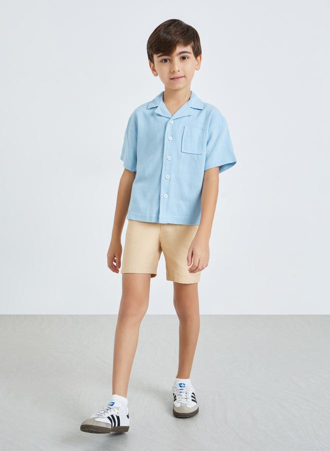 Styli Kids Light Blue Short Sleeve Collared Shirt - Image 2