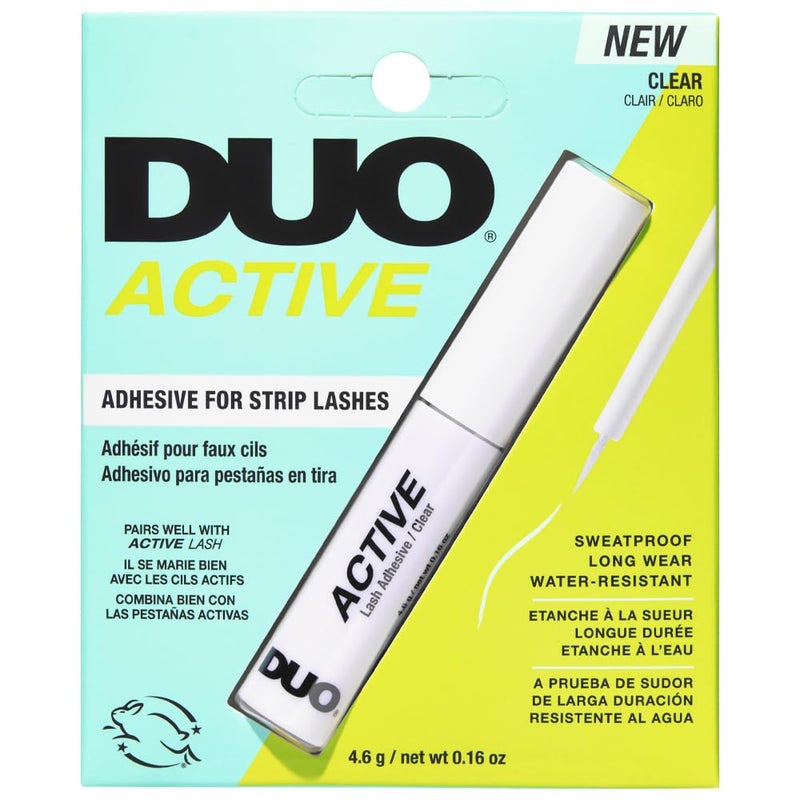 DUO Active Clear Lash Glue â€“ Brush-On Lash Adhesive for Strip Lashes, Quick-Dry, Waterproof Eyelash Glue, 0.16 oz (4.6g) - Image 1