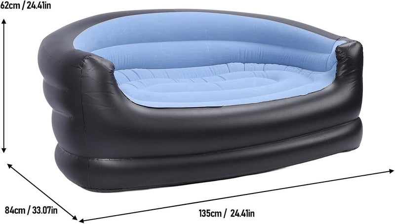 يمكن تخزين في أي مكان كرسي هوائي EVGATSAUTO، كراسي من نوع Bean Bag للعب PVP، أريكة هوائية قابلة للطي والحمل للبالغين، مناسبة للقراءة وغرف المعيشة والتخييم (لون أزرق) تطبيقات سوق مختلفة - Image 2