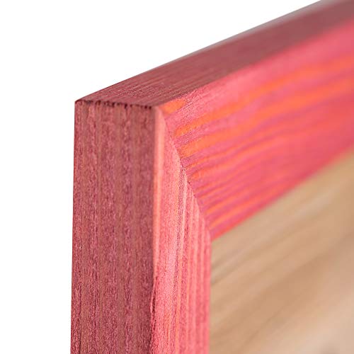 Woodside Rustic Wooden Picture Frame 11x14 Inch- 100% Natural Solid Eco Distressed Wood for Wall Mounting Photo Frame - Red - Image 2