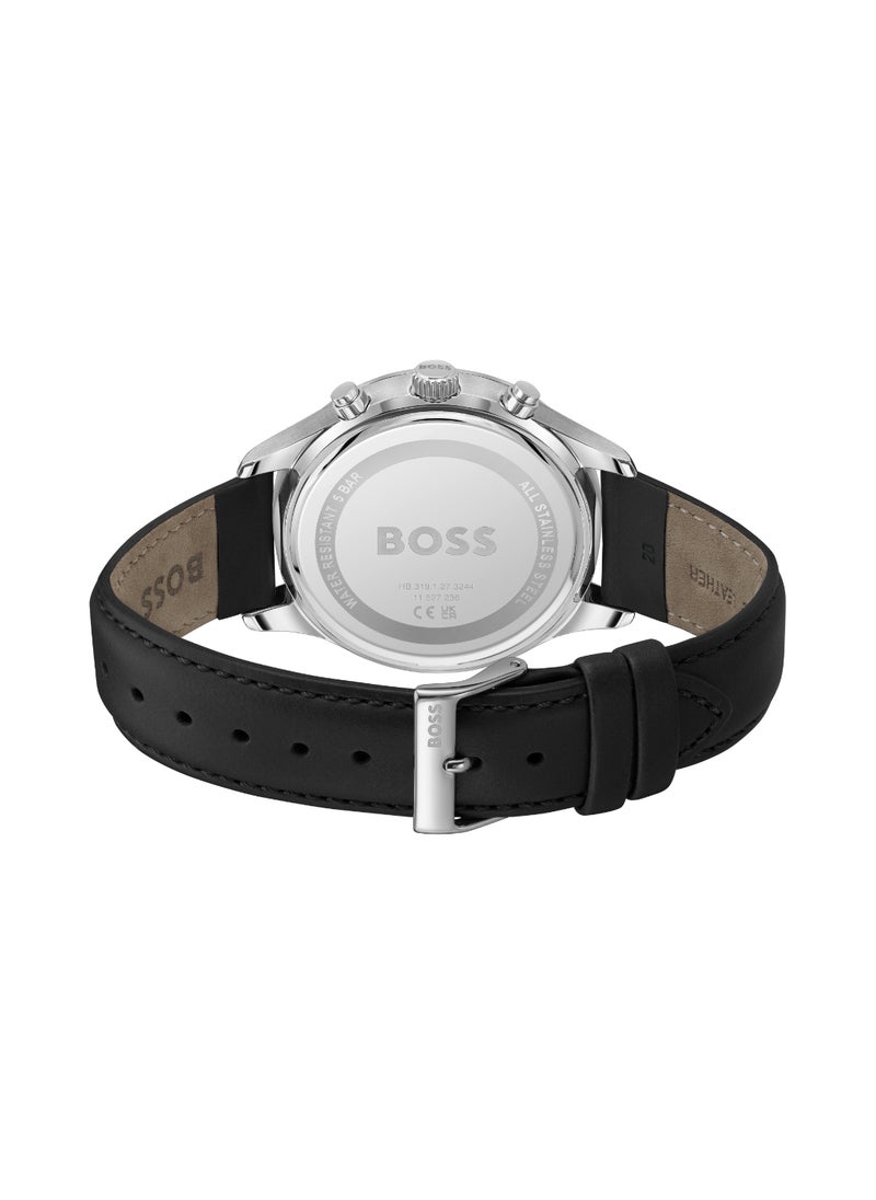 HUGO BOSS - HUGO BOSS WATCH ROUND CHRONOGRAPH MEN'S BLACK CASE WATCH - 1514211 - Image 1