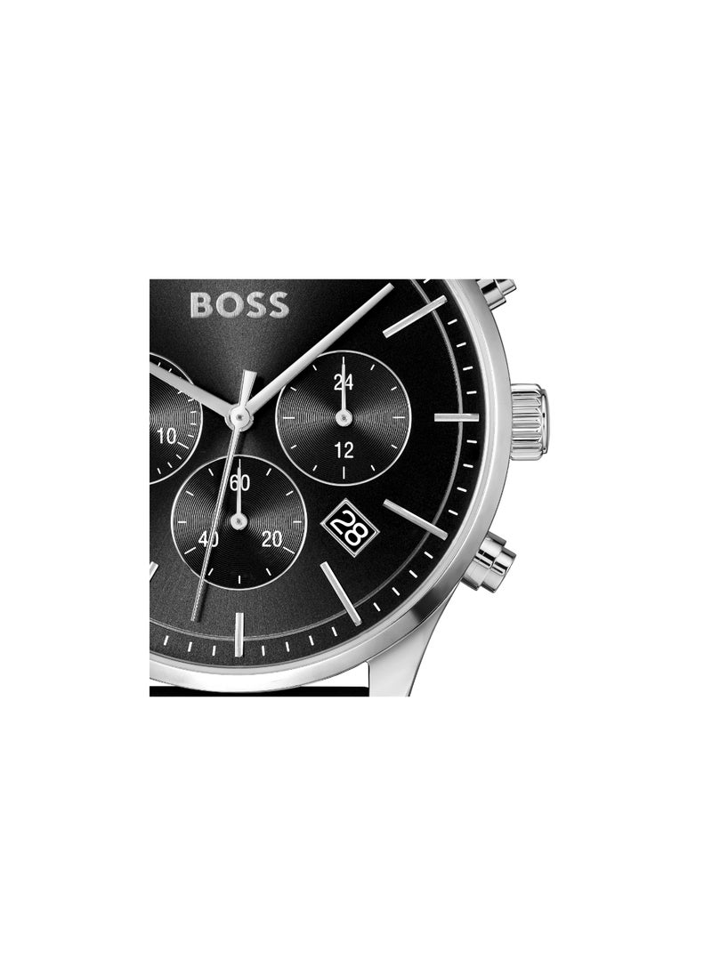 HUGO BOSS - HUGO BOSS WATCH ROUND CHRONOGRAPH MEN'S BLACK CASE WATCH - 1514211 - Image 1