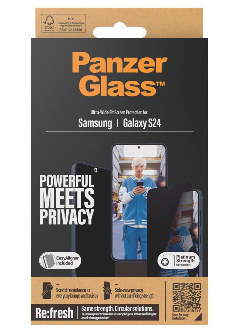 PanzerGlass PanzerGlass® Privacy Screen Protector Samsung Galaxy S24 | Ultra-Wide Fit w. EasyAligner  - Image 3