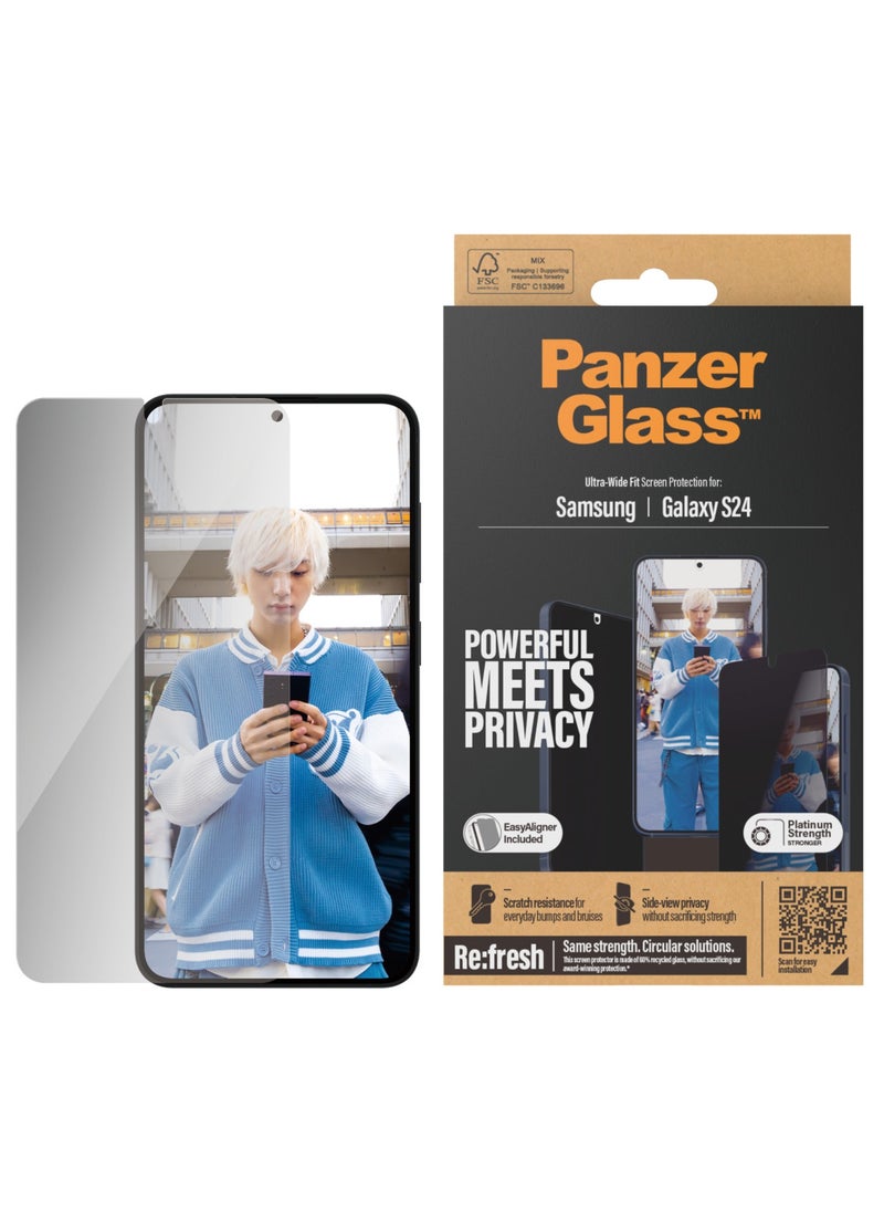 PanzerGlass PanzerGlass® Privacy Screen Protector Samsung Galaxy S24 | Ultra-Wide Fit w. EasyAligner  - Image 1