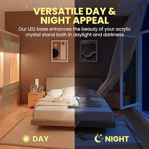 ASENTE 36 White-Light LED Lighted Base for Glass Art - Crystal Display, Lighted Acrylic Base, Glass Vase for Centerpiece Stand, Matte Black - Image 5