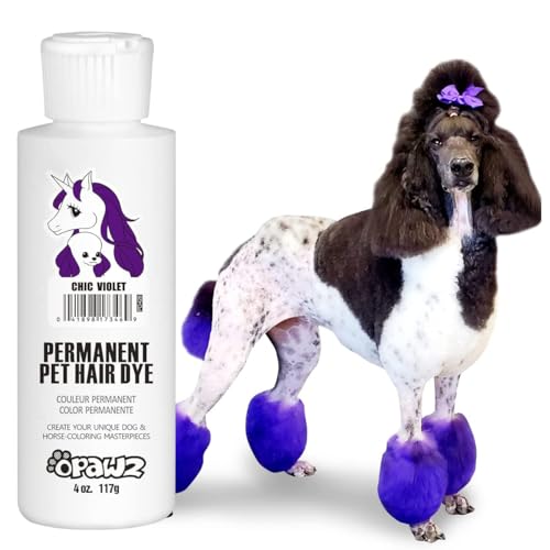 OPAWZ Permanent Dog Hair Dye, Pet Hair Dye Safely Used by Grooming Salons for a Decade, Pet Safe Dye Lasts Over 20 Washes, Bright Color for Dogs and Horses (Chic Violet) - Image 1