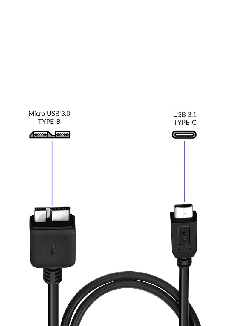 FUJISHKA USB Type-C to Micro USB 3.0 Type-B Cable 50cm – Black - Image 3