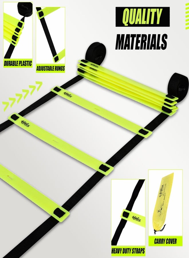 Fitfix® Super Speed Agility Ladder - Track and Field Sports Training for Football & Any Sports - 2 Meter, Flat and Lightweight - Adjustable 5 Yellow Rungs - Image 4