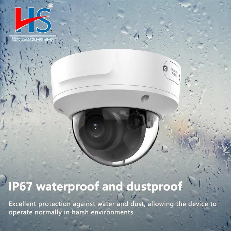 Ramex Hanutech Full HD1080p H.265+ 4MP IP IR Vandal Dome 2.8mm Fixed Lens PoE Audio Network CCTV Camera for Lift Cabins - Image 2