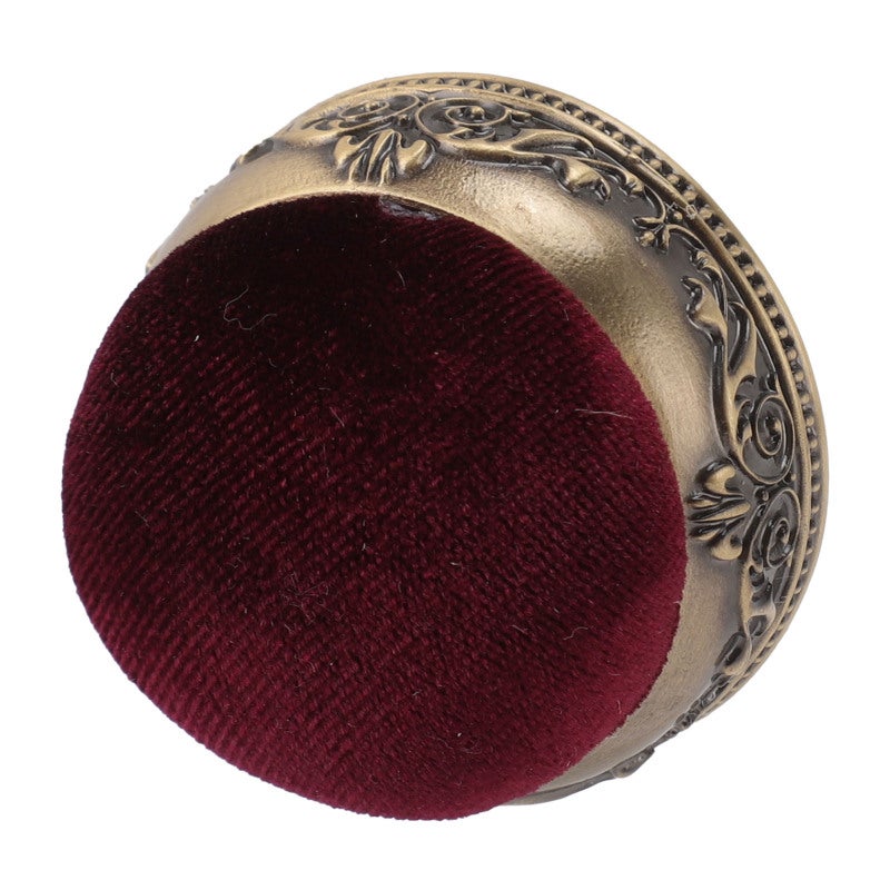 Green Bronze Base Red Type Soft Elastic Vintage Pin Cushion - Stable Metal Base Reduce Needle Injuries Half Ball Pin Cushion for Sewing Enthusiasts - Image 4