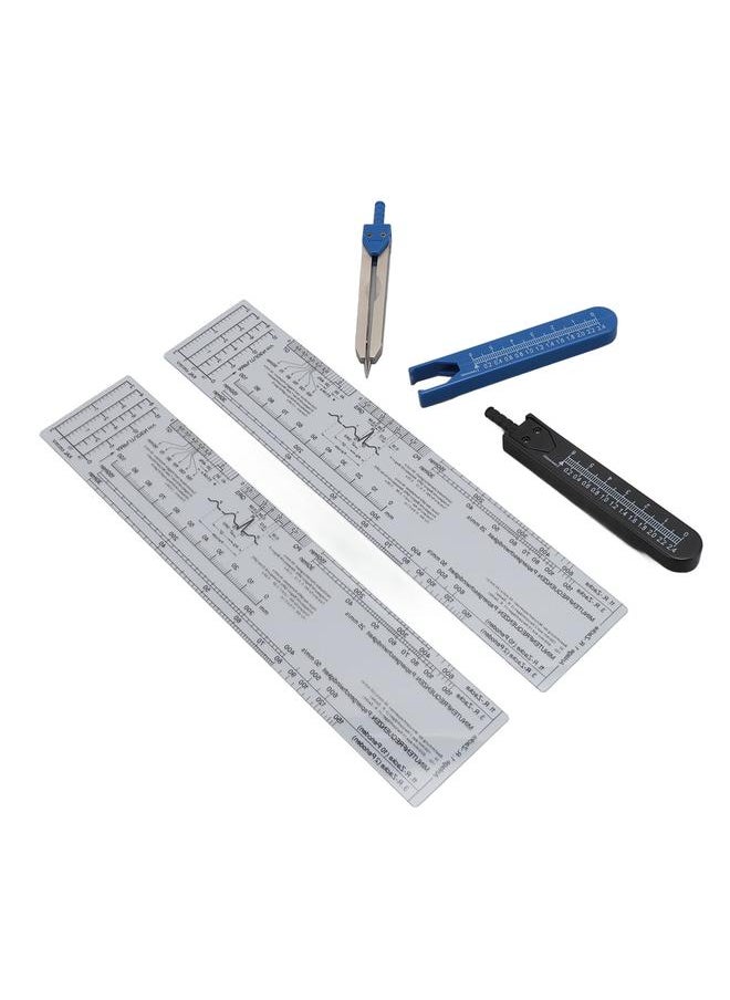 Thoraya - 2 Sets EKG Calipers and EKG Ruler Combination Set Electrocardiogram Drafting Divider Measuring Tool for Nursing - Image 1