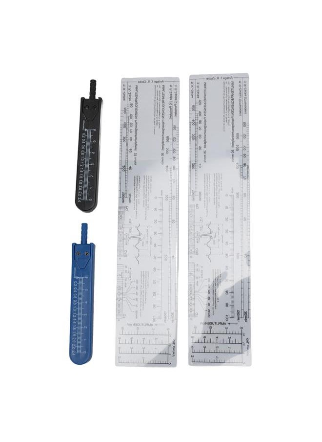 Thoraya - 2 Sets EKG Calipers and EKG Ruler Combination Set Electrocardiogram Drafting Divider Measuring Tool for Nursing - Image 1