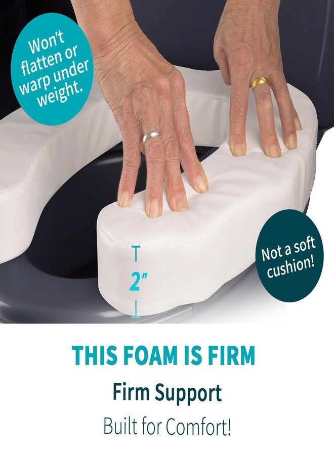 QIUCHA U-Shaped Padded Commode Seat Cushion - 2" Thick Raised Toilet Booster Pad for Seniors, Bedside Commode Chair, Potty Seat Riser - Universal Fit 16x15, Soft Foam, Non-Slip Straps - Image 4