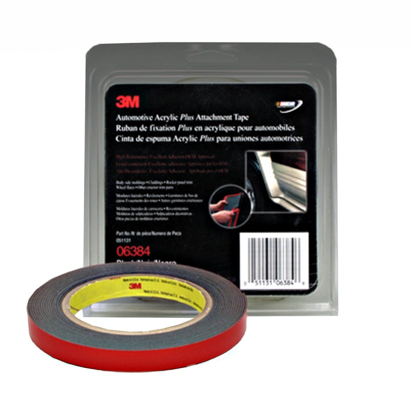 3M 06384 Automotive Acrylic Plus Attachment Tape  Black