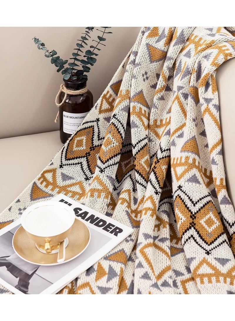 Throw Blanket, Soft Cozy Lightweight Boho Knitted Tassel Vintage Soft Chair Throw Blankets Bohemian Couch Decorative Throw Blankets for Bed Sofa Couch - All Seasons (50x60 Inch) - Image 4