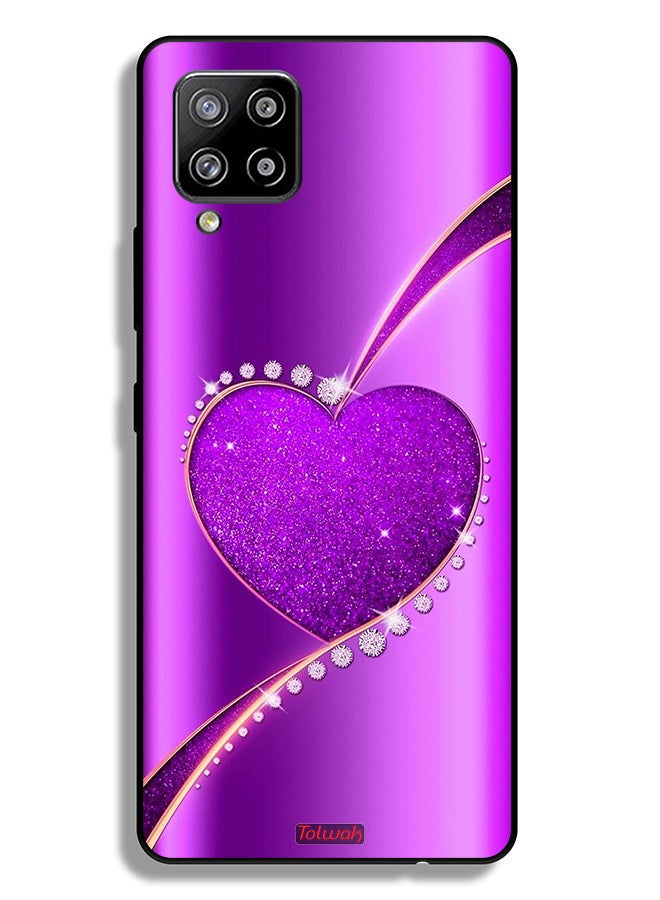 Tolwak Samsung Galaxy M42 5G Protective Case Cover Glitter Heart - Image 1