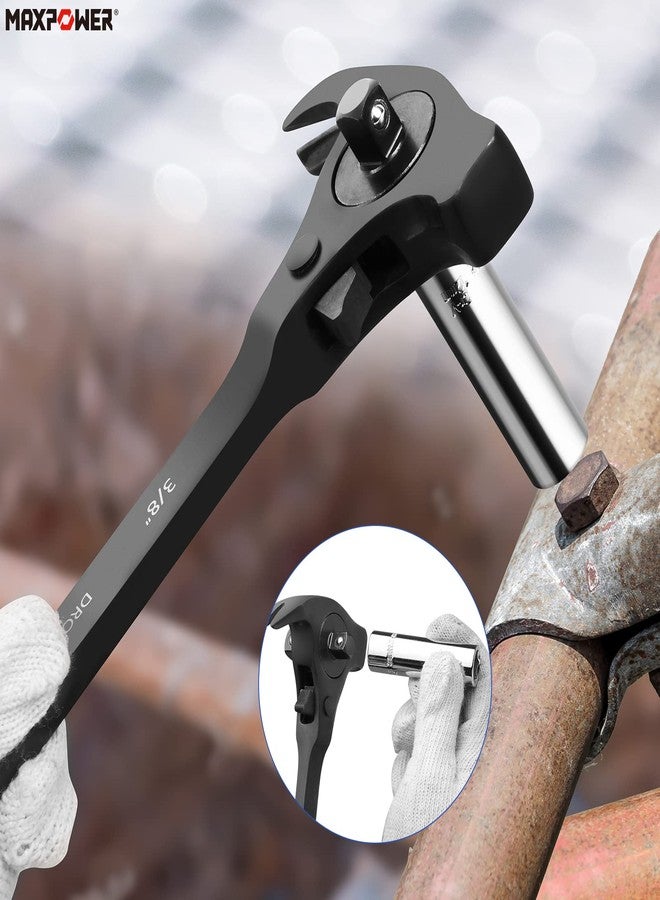مفتاح ربط MAXPOWER للسقالات بقطر 1/2 بوصة و3/8 بوصة، ومفتاح ربط Podger مع مطرقة مخلبية، ومخل، ورافعة، وأداة سحب مسامير - Image 3