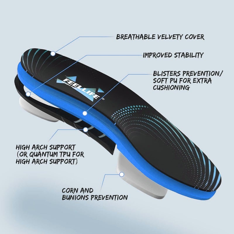 FEELLIFE Plantar Fasciitis Relief Shoe Insoles [1-Pair], Arch Support Insoles, Running Athletic Gel Shoe Inserts, Orthotic Inserts for Arch Pain[Trim to Fit: Men 6-10/Women 7-11] - Image 2