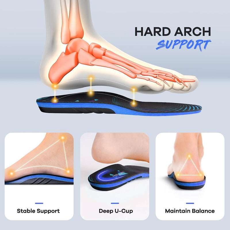 FEELLIFE Plantar Fasciitis Relief Shoe Insoles [1-Pair], Arch Support Insoles, Running Athletic Gel Shoe Inserts, Orthotic Inserts for Arch Pain[Trim to Fit: Men 6-10/Women 7-11] - Image 4