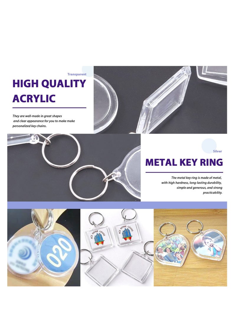 SYOSI - 40Pcs Pendant Picture Frame Keyrings, Make Your Own Keyring Kit, Keychain Central Photo Frame Pendant for Kids To Assemble And Attach To Key Rings And Bags - Image 1