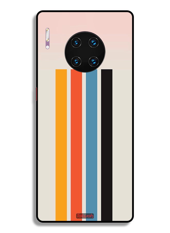 Tolwak Huawei Mate 30 Pro 4G Protective Case Cover Straight Lines Pattern - Image 2